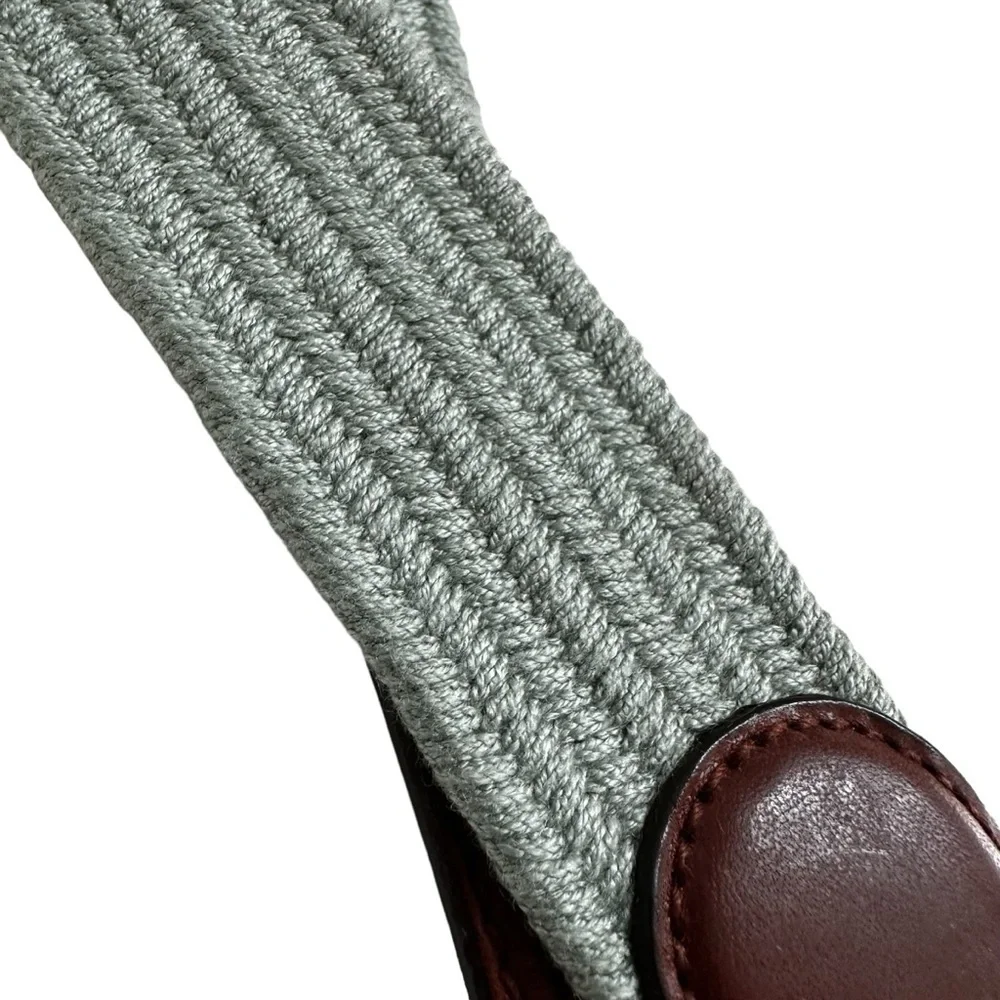 Talbots Woven Elastic Stretch Classic Braided Belt, Teal Blue, Medium